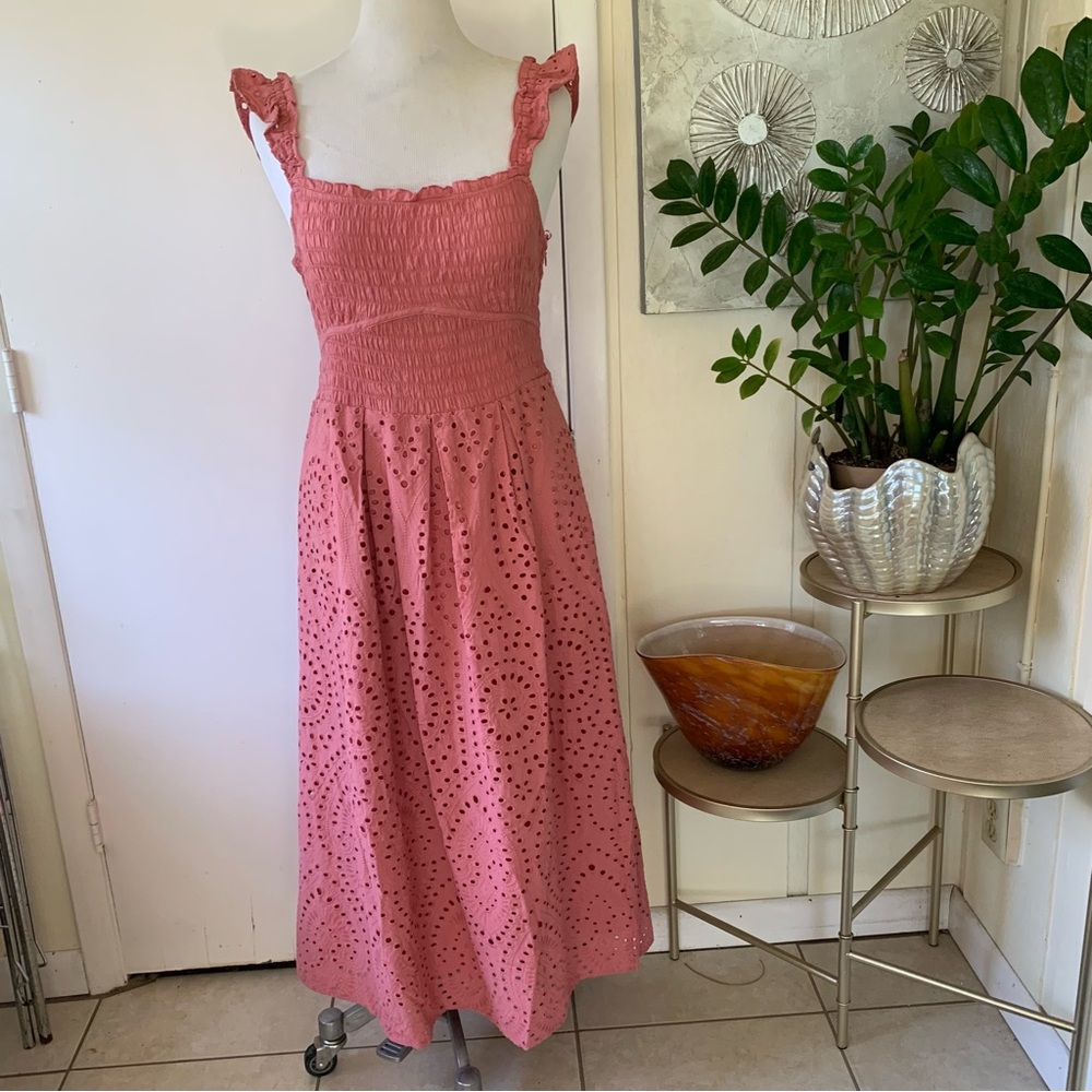 NWT  Cooper&Black by Fatface British Design cotton eyelet midi dress US size 12